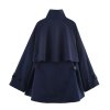 Streetwear Fashion Strap Cloak style Coat for Women