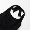 Slim fit bow hanging neck collar puffy dress for women