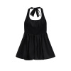Slim fit bow hanging neck collar puffy dress for women